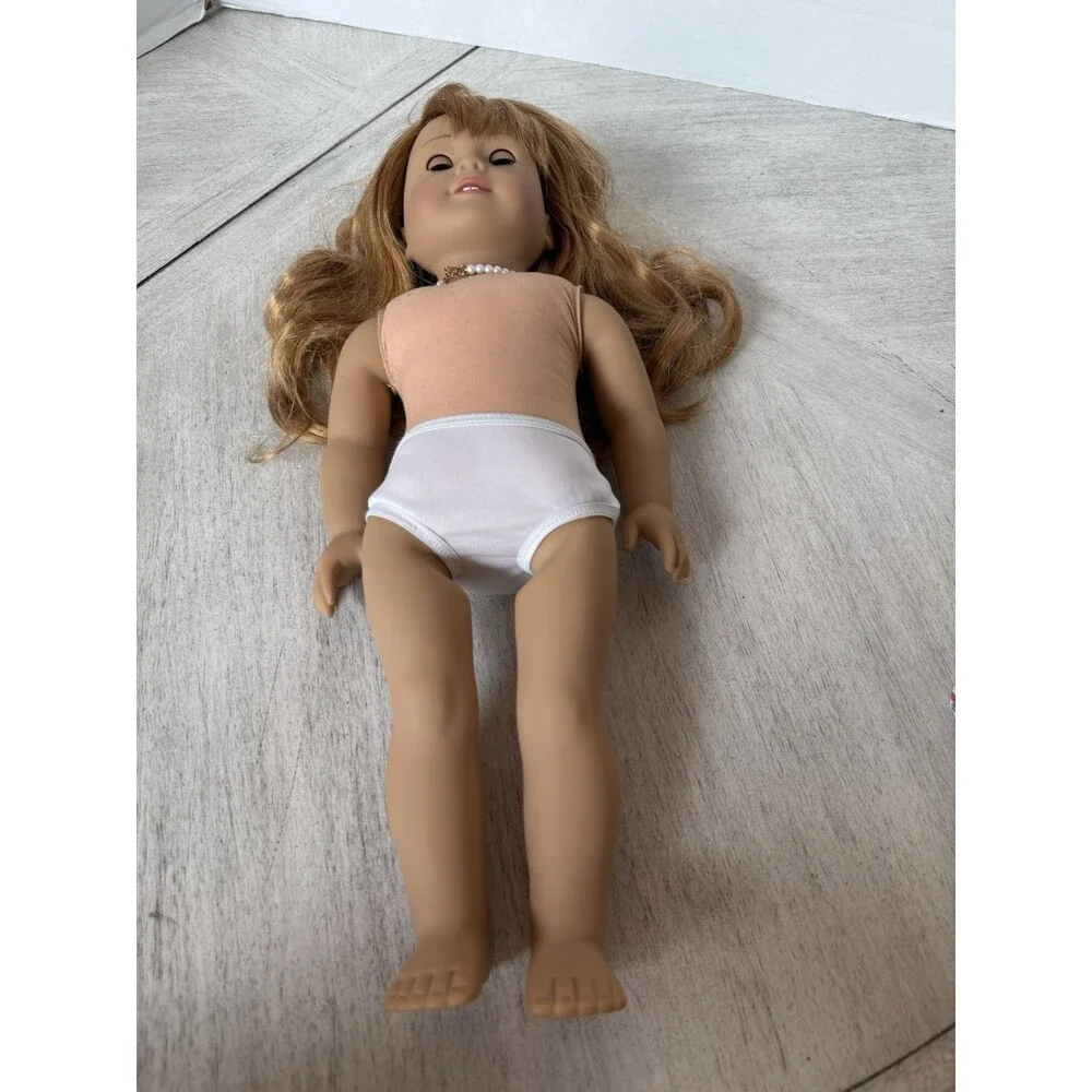 American Girl Maryellen Larkin Doll Strawberry-Blond Hair Hazel Eye Striped Dres